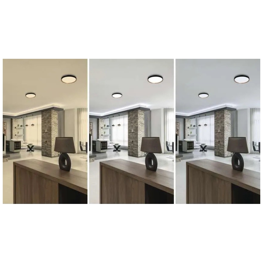LED prigušiva stropna svjetiljka ILVI LED/30W/230V 2700-6500K Ø 40 cm crna/bež + daljinski upravljač