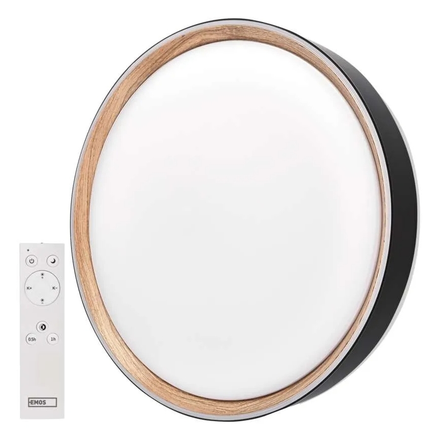 LED prigušiva stropna svjetiljka ILVI LED/30W/230V 2700-6500K Ø 40 cm crna/bež + daljinski upravljač
