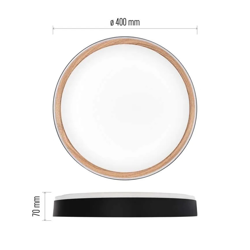 LED prigušiva stropna svjetiljka ILVI LED/30W/230V 2700-6500K Ø 40 cm crna/bež + daljinski upravljač