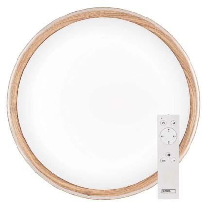 LED prigušivo stropno svjetlo ILVI LED/45W/230V 2700-6500K promjera 50 cm, drveni dekor + daljinsko upravljanje