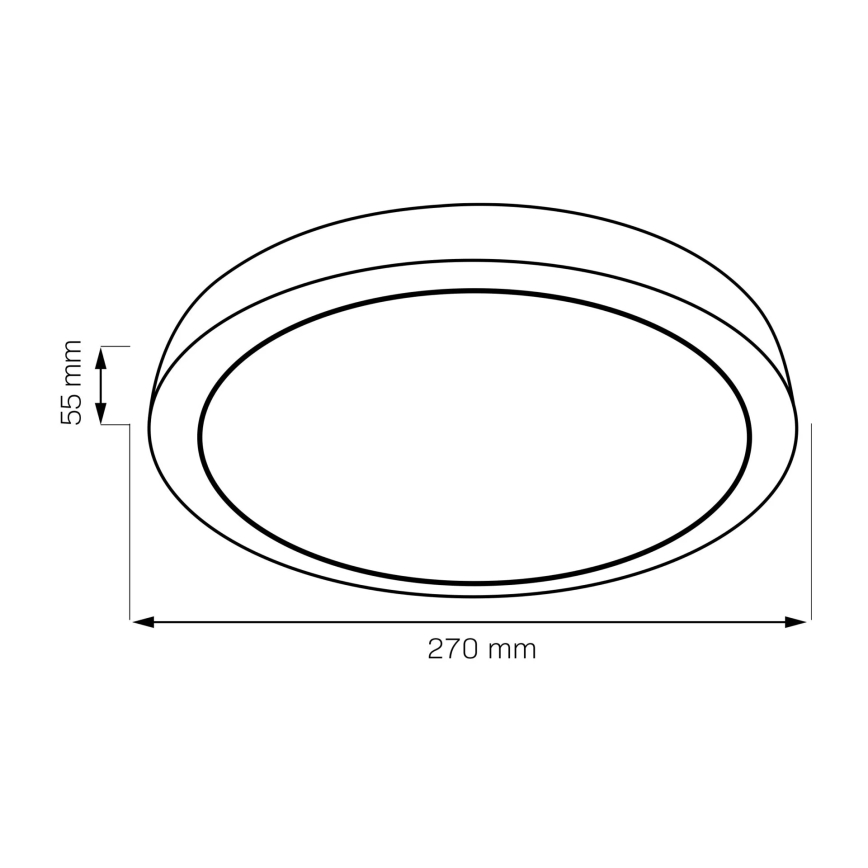 LED Stropna svjetiljka JANUSZ LED/12W/230V pr. 27 cm IP44 hrast
