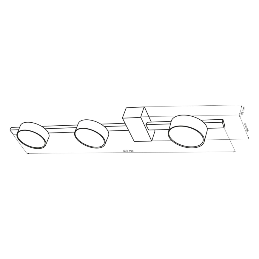 LED Stropna svjetiljka JOY 3xGX53/6W/230V crna