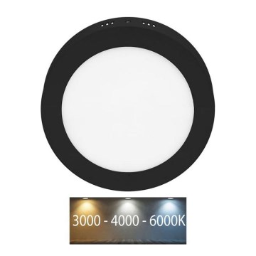 LED Stropna svjetiljka LADA LED/12W/230V 3000/4000/6000K pr. 17 cm crna