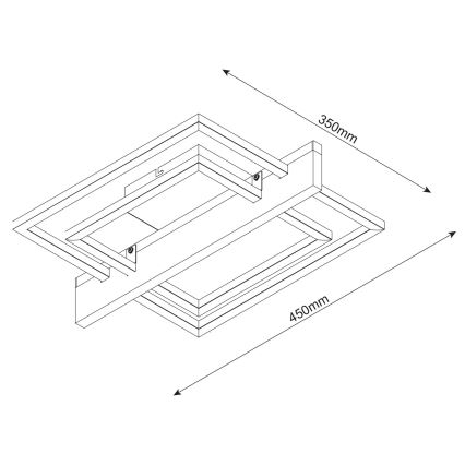 LED stropna svjetiljka LARYSA LED/23W/230V 35x45 borovina