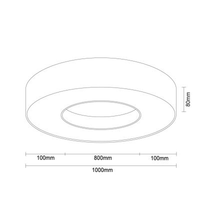 LED stropna svjetiljka LED/100W/230V 3000/4000/6500K Ø 100 cm bijela