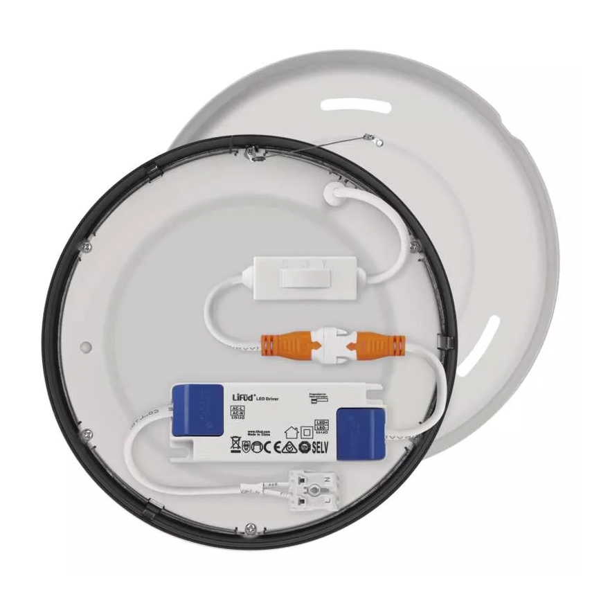 LED Stropna svjetiljka NEXXO LED/12,5W/230V 3000/3500/4000K pr. 17 cm crna