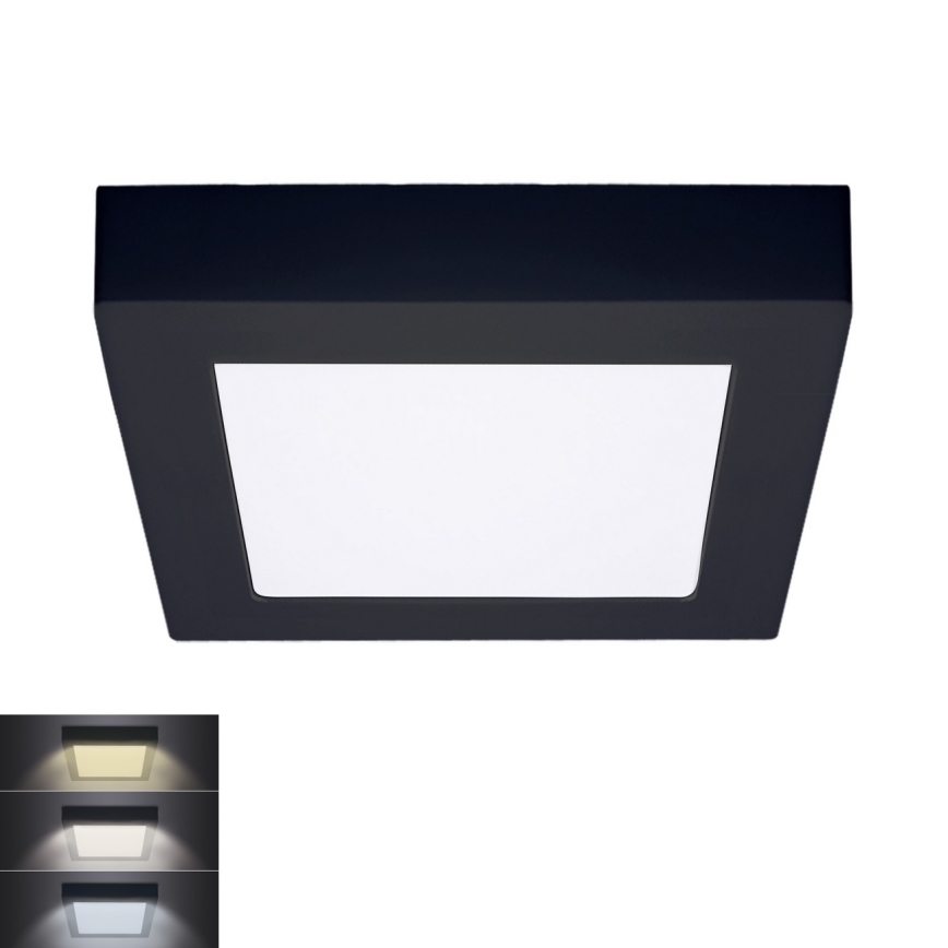 LED Stropna svjetiljka LED/12W/230V 3000/4000/6000K crna uglast