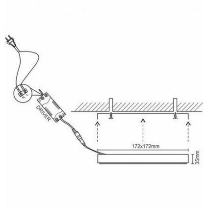 LED Stropna svjetiljka LED/12W/230V 4000K 17,2x17,2 cm