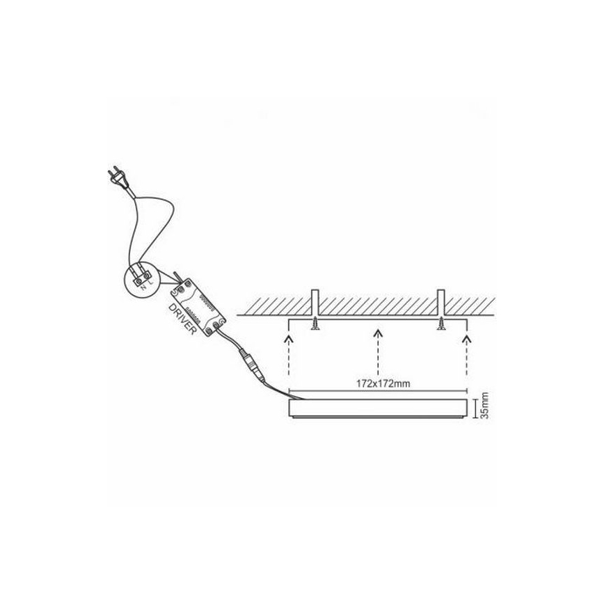 LED Stropna svjetiljka LED/12W/230V 4000K 17,2x17,2 cm