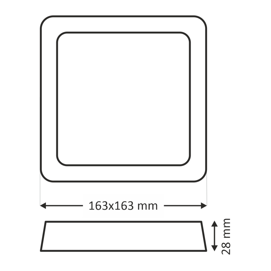 LED Stropna svjetiljka LED/12W/230V 4200K 16,3x16,3 cm bijela