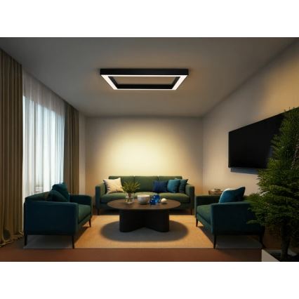 LED stropna svjetiljka LED/150W/230V 3000/4000/6500K 120x120 cm crna