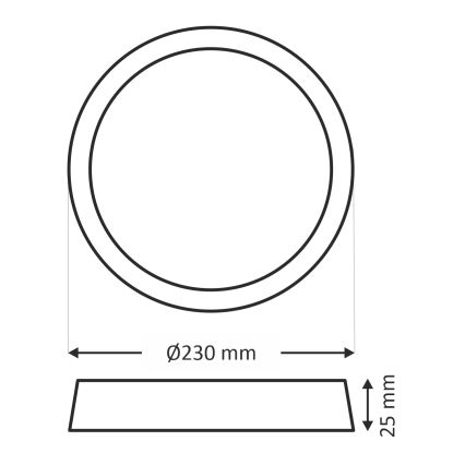 LED stropna svjetiljka LED/18W/230V 3000/4000/6500K pr. 23 cm smeđa