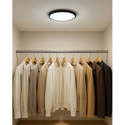 LED stropna svjetiljka LED/18W/230V 3000/4000/6500K Ø 23 cm crna