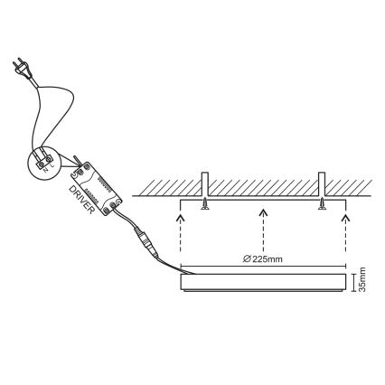 LED Stropna svjetiljka LED/18W/230V 4000K pr. 22,5 cm