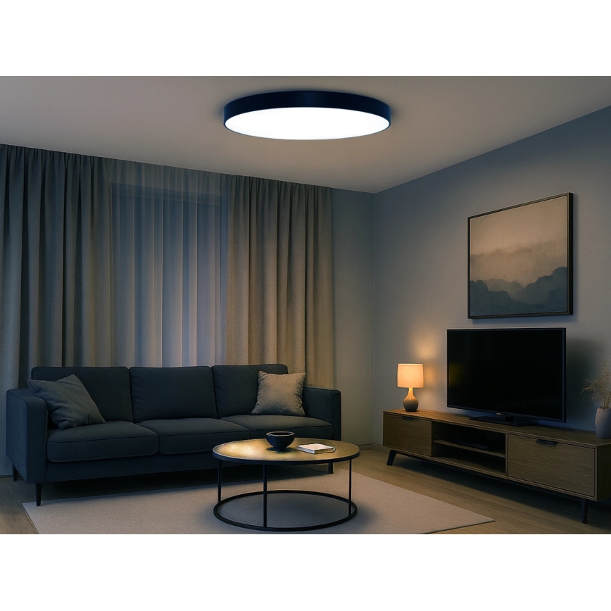 LED stropna svjetiljka LED/200W/230V 3000/4000/6500K promjer 100 cm crna