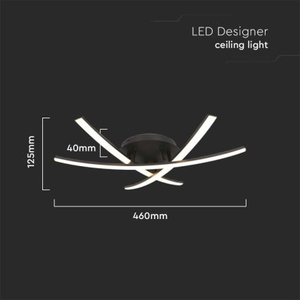 LED Stropna svjetiljka LED/20W/230V 3000K crna