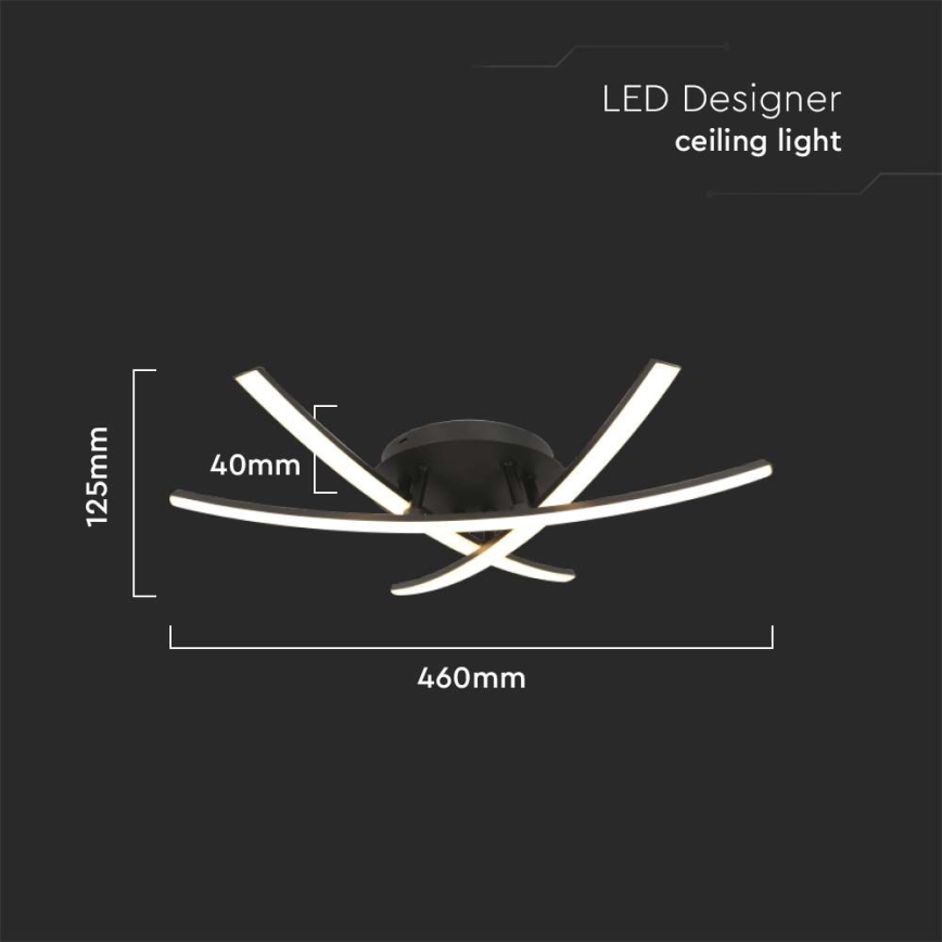 LED Stropna svjetiljka LED/20W/230V 3000K crna