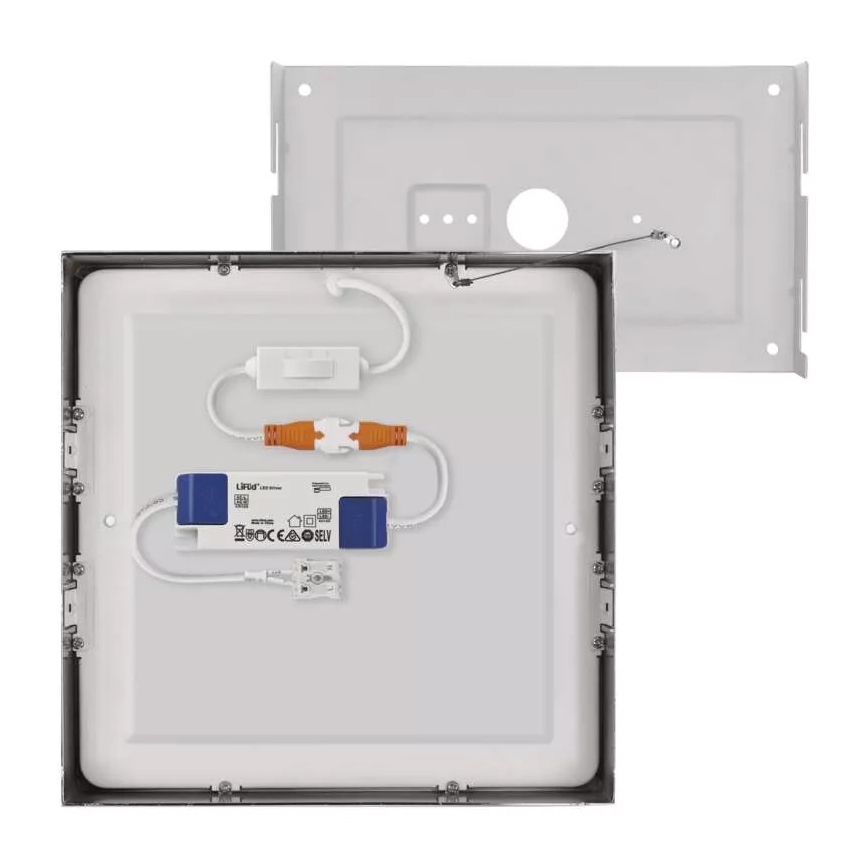 LED Stropna svjetiljka NEXXO LED/21W/230 3000/3500/4000K 22,5x22,5 cm mat krom