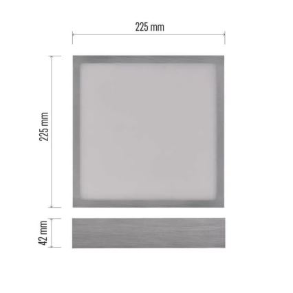 LED Stropna svjetiljka NEXXO LED/21W/230 3000/3500/4000K 22,5x22,5 cm mat krom