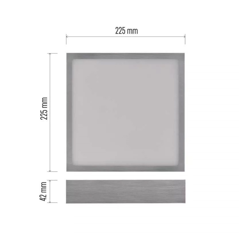 LED Stropna svjetiljka NEXXO LED/21W/230 3000/3500/4000K 22,5x22,5 cm mat krom