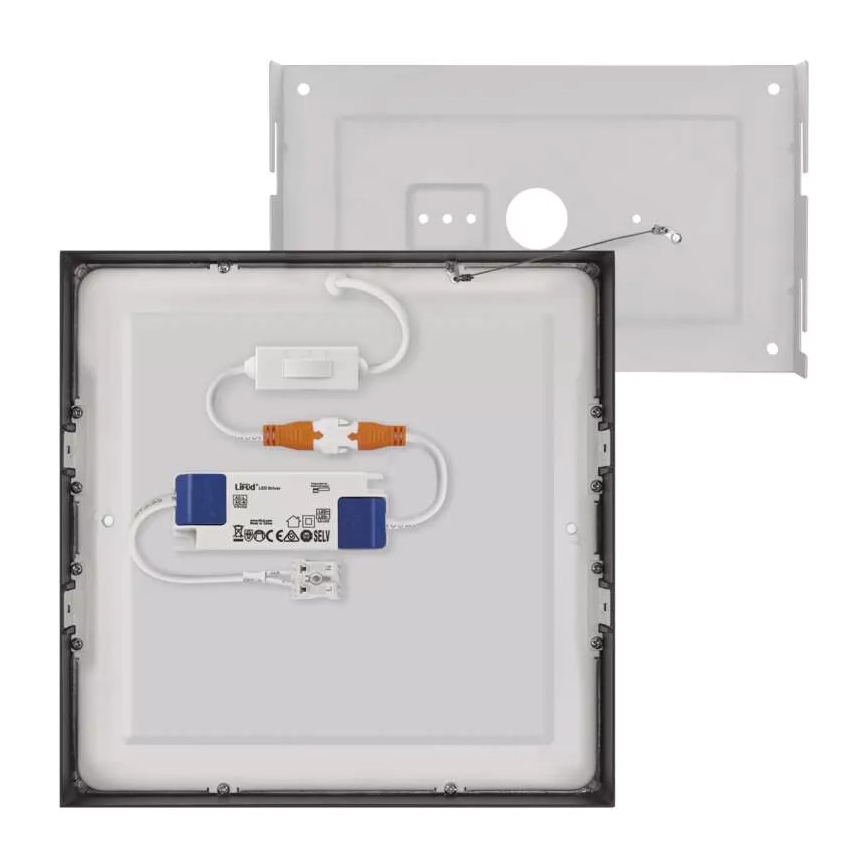 LED Stropna svjetiljka NEXXO LED/21W/230V 3000/3500/4000K 22,5x22,5 cm crna