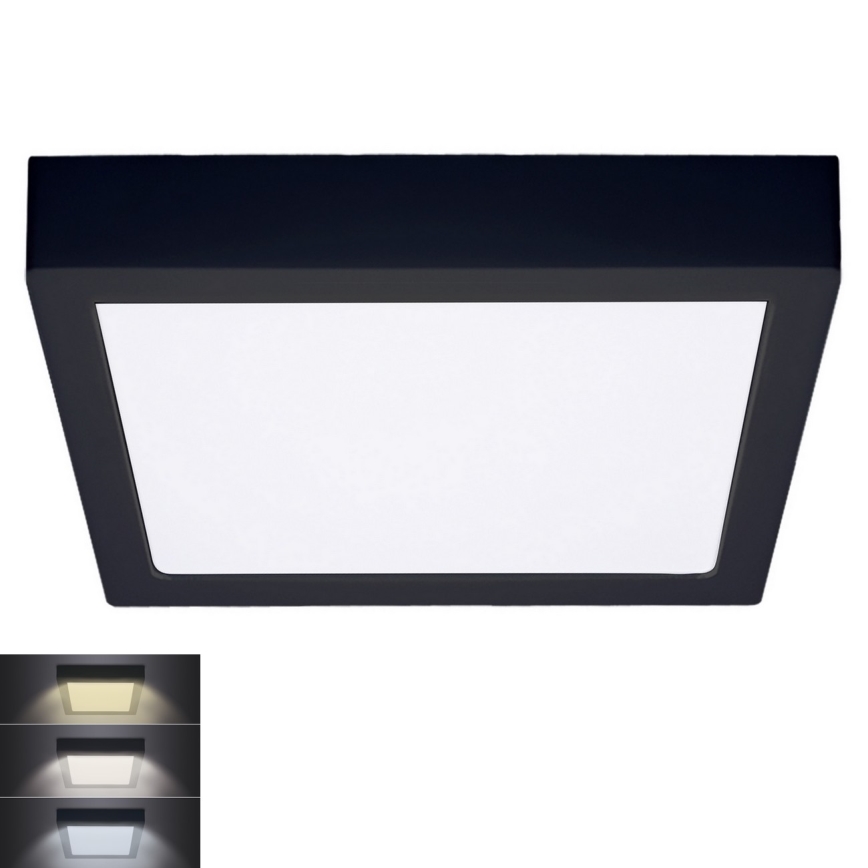 LED Stropna svjetiljka LED/24W/230V 3000/4000/6000K crna uglast