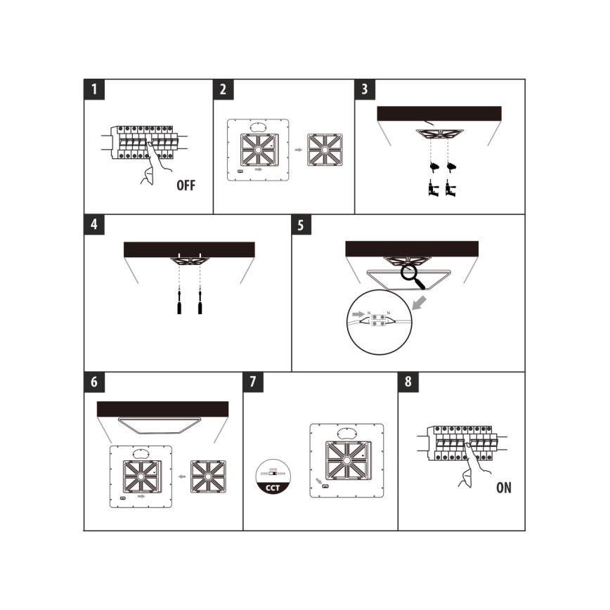 LED stropna svjetiljka LED/24W/230V 3000/4000/6500K 30x30 cm bijela