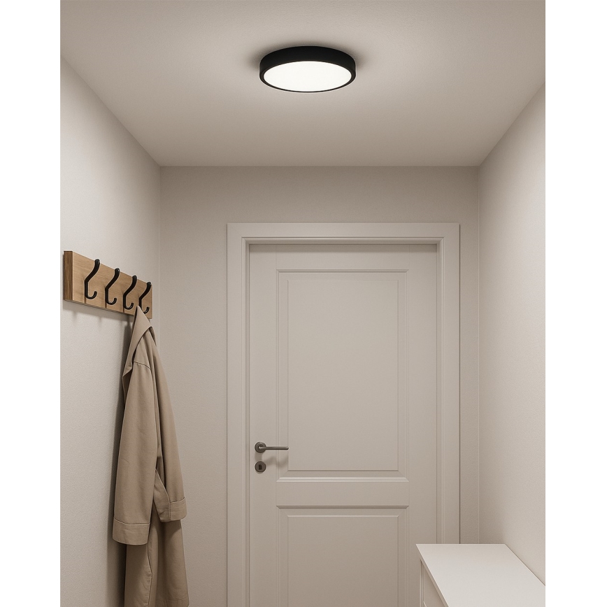 LED stropna svjetiljka LED/24W/230V 3000/4000/6500K prom. 30 cm crna