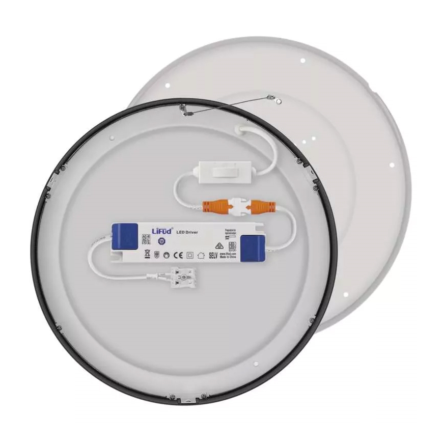 LED Stropna svjetiljka NEXXO LED/28,5W/230V 3000/3500/4000K pr. 30 cm crna