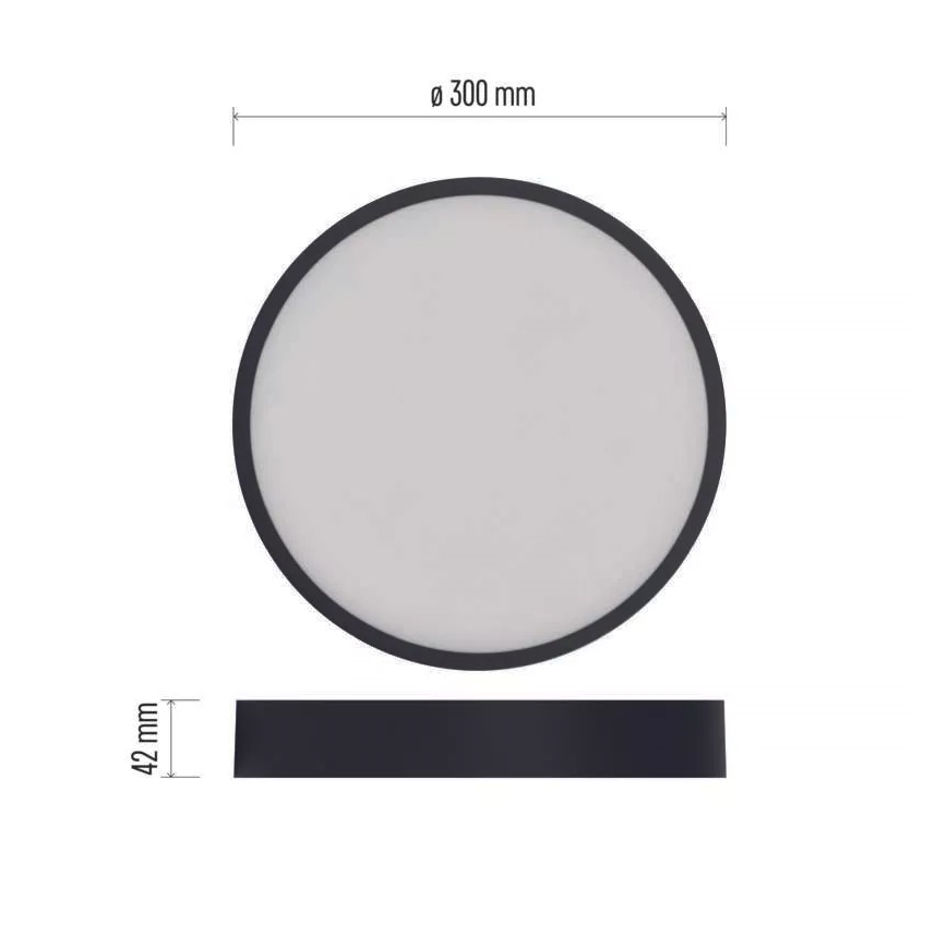 LED Stropna svjetiljka NEXXO LED/28,5W/230V 3000/3500/4000K pr. 30 cm crna