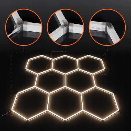 LED stropna svjetiljka HEXAGON LED/280W/85-265V 4000K 313x298 cm CRI 90 IP54 bijela