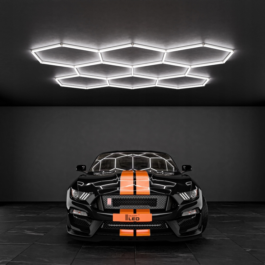 LED stropna svjetiljka HEXAGON LED/280W/85-265V 6500K 313x298 cm CRI 90 IP54 bijela