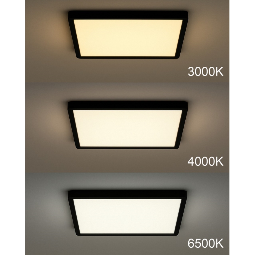 LED stropna svjetiljka LED/32W/230V 3000/4000/6500K 40x40 cm crna