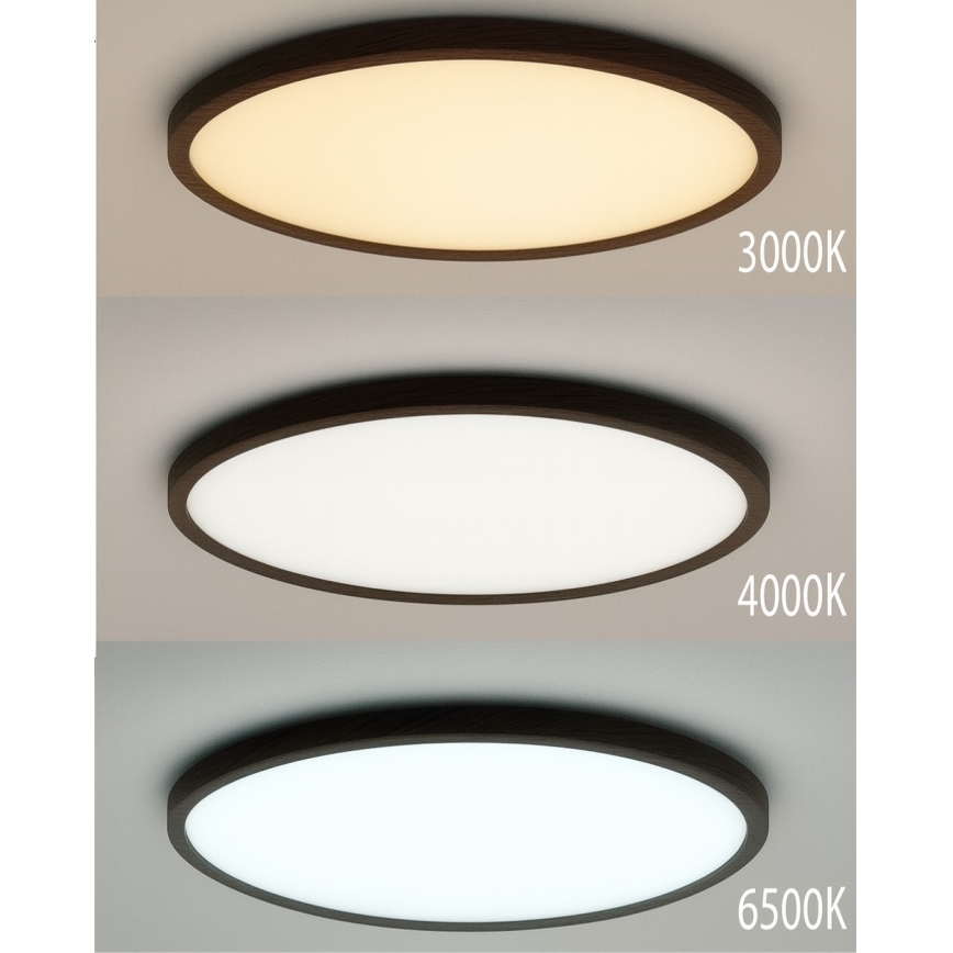 LED stropna svjetiljka LED/32W/230V 3000/4000/6500K, promjer 40 cm, smeđa