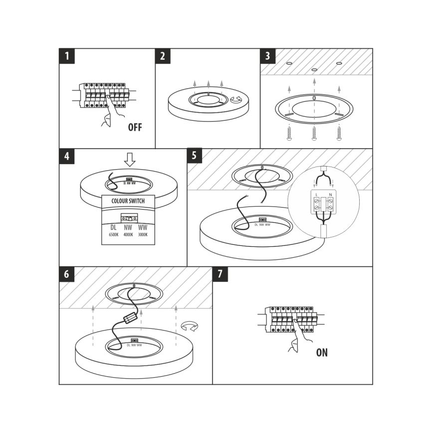 LED stropna svjetiljka LED/32W/230V 3000/4000/6500K, promjer 40 cm, smeđa