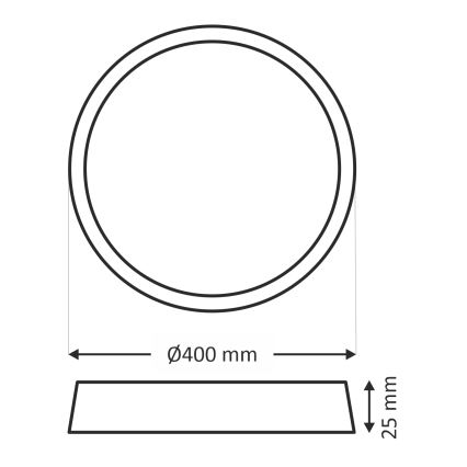 LED stropna svjetiljka LED/32W/230V 3000/4000/6500K Ø 40 cm crna