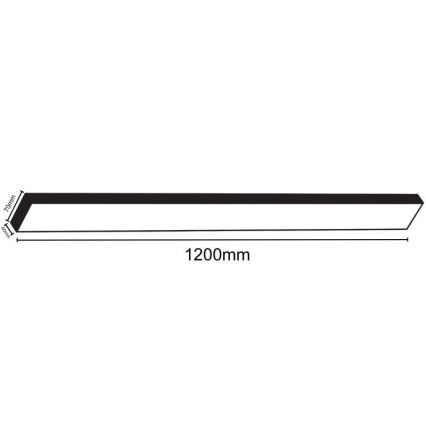 LED Stropna svjetiljka LED/32W/230V 4000K 120x7 cm crna