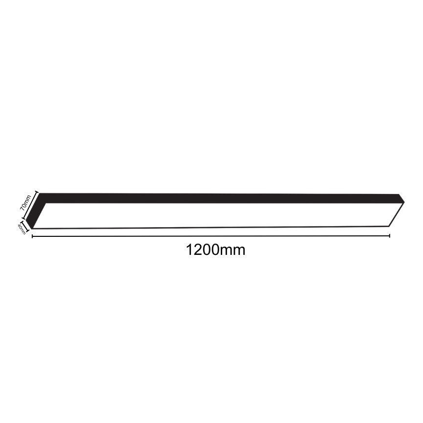 LED Stropna svjetiljka LED/32W/230V 4000K 120x7 cm crna