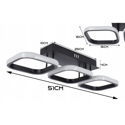 LED stropna svjetiljka LED/33W/230V crna