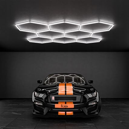 LED stropna svjetiljka HEXAGON LED/350W/85-265V 4000K 313x298 cm CRI 90 IP54 bijela