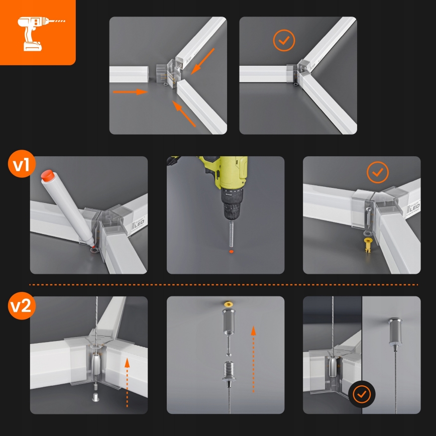 LED Stropna svjetiljka HEXAGON LED/384W/85-265V 4000K 484x243 cm CRI 90 IP54 bijela