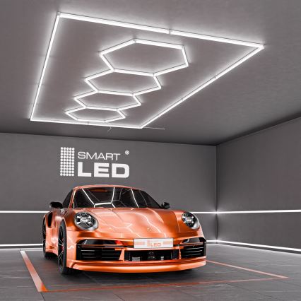 LED Stropna svjetiljka HEXAGON LED/384W/85-265V 6500K 484x243 cm CRI 90 IP54 bijela