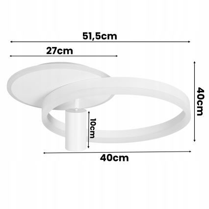 LED stropna svjetiljka LED/38W/230V + 1xGU10/30W bijela