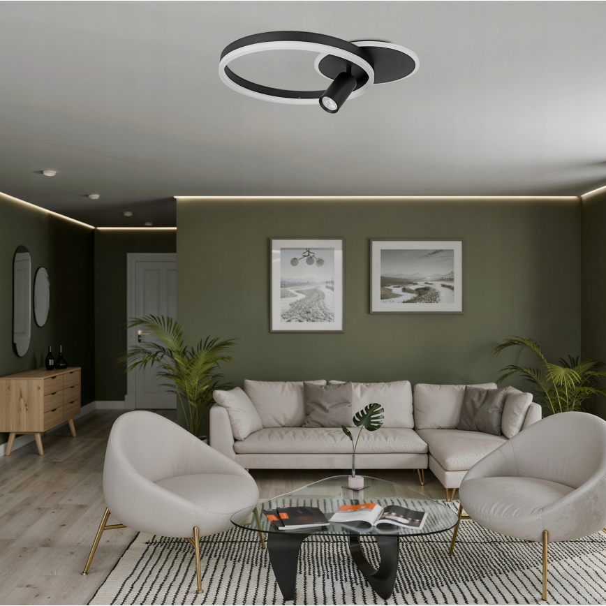 LED stropna svjetiljka LED/38W/230V + 1xGU10/30W crna