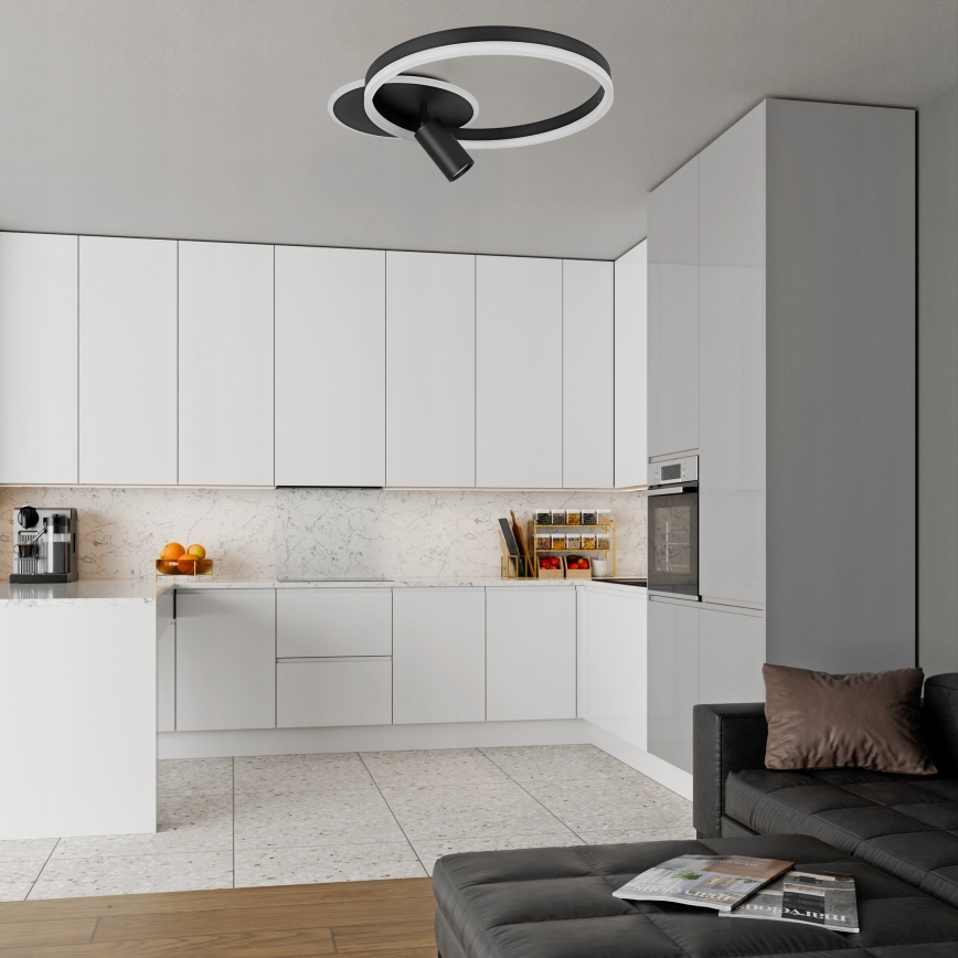 LED stropna svjetiljka LED/38W/230V + 1xGU10/30W crna