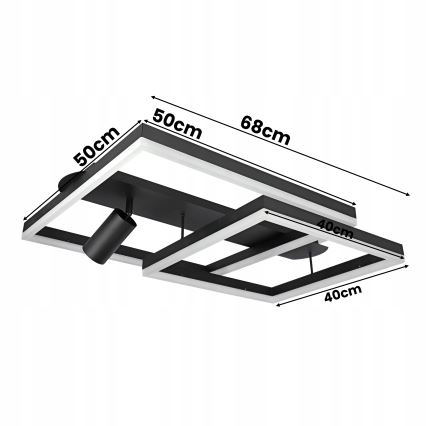 LED stropna svjetiljka LED/38W/230V + 1xGU10/30W crna