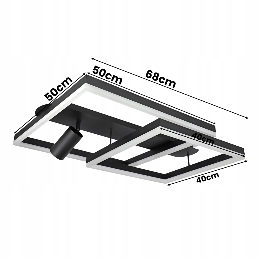 LED stropna svjetiljka LED/38W/230V + 1xGU10/30W crna