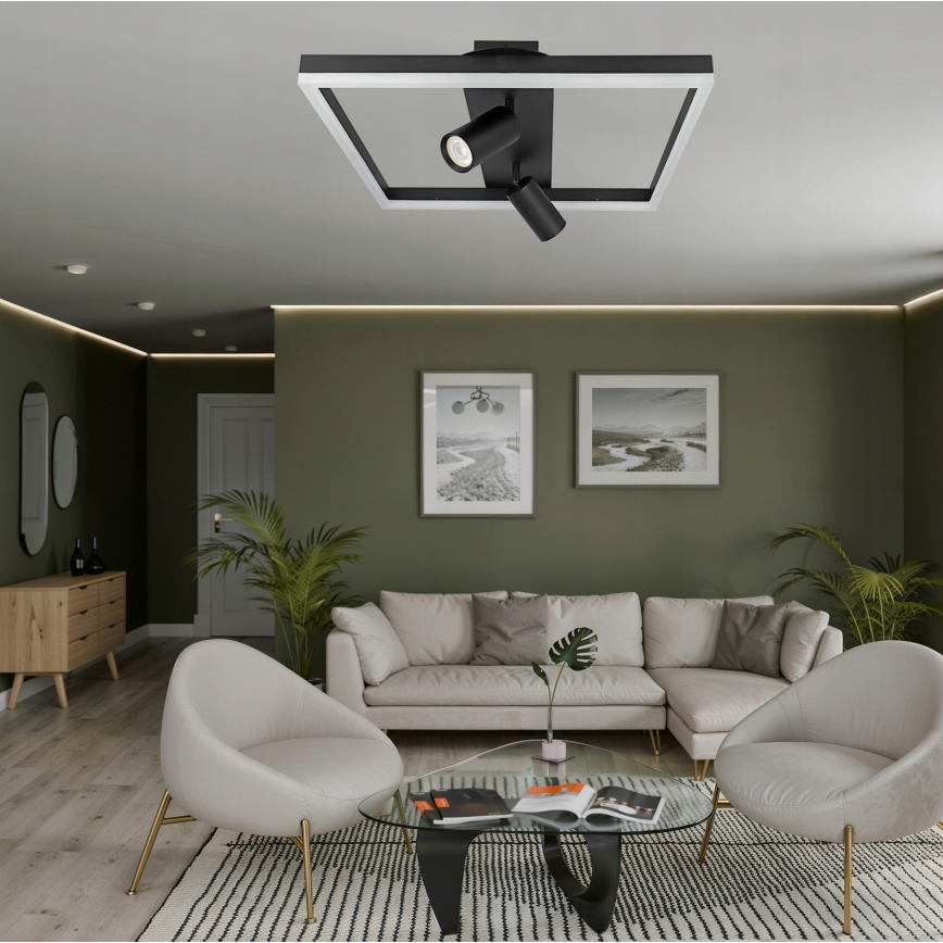 LED stropna svjetiljka LED/38W/230V + 2xGU10/30W crna