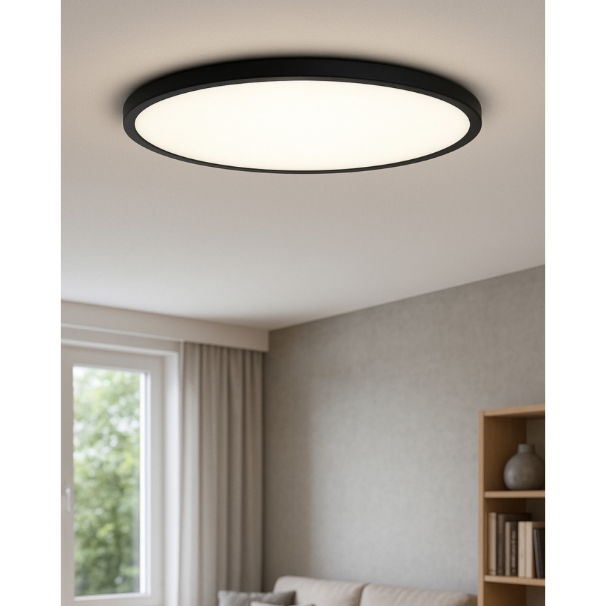 LED stropna svjetiljka LED/40W/230V 3000/4000/6500K promjer 50 cm crna
