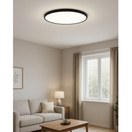 LED stropna svjetiljka LED/40W/230V 3000/4000/6500K promjer 50 cm crna